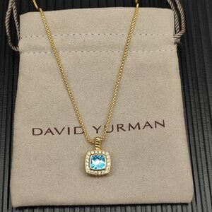 David Yurman 47cm Blue Diamond Square Diamond Necklace